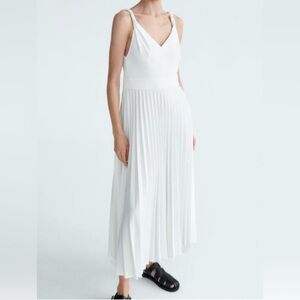Pleated Midi-Dress with Straps